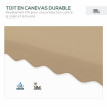 Parasol Cerfonval déporté carré élégant stabilité kaki terrasse jardin 243x243cm