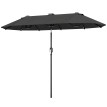 Parasol Doralice Éclairage LED Solaire Inclinable Gris 292x150cm