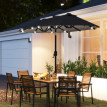 Parasol Doralice Éclairage LED Solaire Inclinable Gris 292x150cm