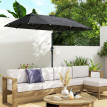 Parasol Doralice Éclairage LED Solaire Inclinable Gris 292x150cm