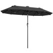 Parasol Doralice Éclairage LED Solaire Inclinable Gris 292x150cm