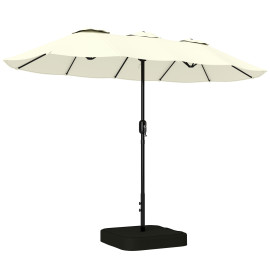 Parasol Geisbach XXL Extérieur Stabilisé Beige Tissu Anti-UV 50+ 3m