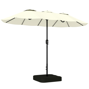 Parasol Geisbach XXL Extérieur Stabilisé Beige Tissu Anti-UV 50+ 3m