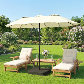 Parasol Geisbach XXL Extérieur Stabilisé Beige Tissu Anti-UV 50+ 3m