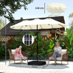 Parasol Geisbach XXL Extérieur Stabilisé Beige Tissu Anti-UV 50+ 3m