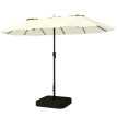 Parasol Geisbach XXL Extérieur Stabilisé Beige Tissu Anti-UV 50+ 3m