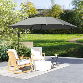 Parasol Nathalie Déporté Gris Foncé Jardin Terrasse Ombre Réglable Résistant