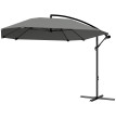 Parasol Nathalie Déporté Gris Foncé Jardin Terrasse Ombre Réglable Résistant