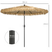 Parasol Monterosso Inclinable Kaki Résistant Extérieur Jardin Terrasse Vacances