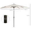 Parasol Gautegiz Rectangulaire Inclinable Solaire LED Blanc Cassé Éclairage Jardin Terrasse