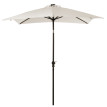 Parasol Gautegiz Rectangulaire Inclinable Solaire LED Blanc Cassé Éclairage Jardin Terrasse