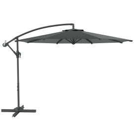 Parasol Valleluna Octogonal Déporté Anthracite Grand Jardin Terrasse 297cm