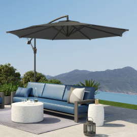 Parasol Valleluna Octogonal Déporté Anthracite Grand Jardin Terrasse 297cm