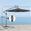 Parasol Valleluna Octogonal Déporté Anthracite Grand Jardin Terrasse 297cm