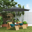 Parasol Valleluna Octogonal Déporté Anthracite Grand Jardin Terrasse 297cm