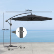 Parasol Orazio Déporté Octogonal Noir Grand Jardin Terrasse Résistant 297cm