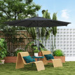 Parasol Orazio Déporté Octogonal Noir Grand Jardin Terrasse Résistant 297cm