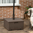 Pied Parasol Ursule 3 en 1 Table Jardinière Stabilisateur Marron Jardin Terrasse
