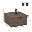 Pied Parasol Ursule 3 en 1 Table Jardinière Stabilisateur Marron Jardin Terrasse