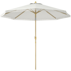Parasol Hartledown Octogonal Inclinable Blanc Protection Solaire Jardin Terrasse 265cm