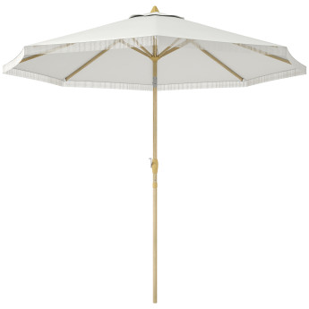 Parasol Hartledown Octogonal Inclinable Blanc Protection Solaire Jardin Terrasse 265cm