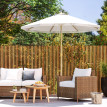 Parasol Hartledown Octogonal Inclinable Blanc Protection Solaire Jardin Terrasse 265cm