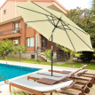 Parasol Fiorella Inclinable LED Solaire Beige Éclairage Jardin Terrasse 265 cm