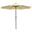 Parasol Fiorella Inclinable LED Solaire Beige Éclairage Jardin Terrasse 265 cm