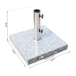 Pied Parasol Casildeo Granit Gris Lestage Stable Roulettes Poignée Ø34-48mm