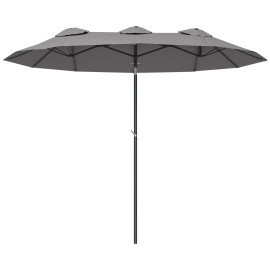 Parasol Agnola XL Inclinable Gris Acier Polyester Résistant UV 285cm