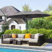 Parasol Agnola XL Inclinable Gris Acier Polyester Résistant UV 285cm