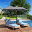 Parasol Agnola XL Inclinable Gris Acier Polyester Résistant UV 285cm