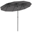 Parasol Agnola XL Inclinable Gris Acier Polyester Résistant UV 285cm
