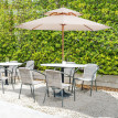 Parasol Inverno Droit Double Toit Résistant UV Beige Bois Peuplier 265 cm