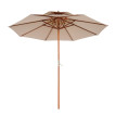 Parasol Inverno Droit Double Toit Résistant UV Beige Bois Peuplier 265 cm
