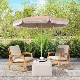 Parasol Elmgate Jardin Inclinable Franges Protection UV Kaki 266 cm