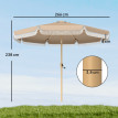 Parasol Elmgate Jardin Inclinable Franges Protection UV Kaki 266 cm