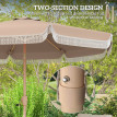 Parasol Elmgate Jardin Inclinable Franges Protection UV Kaki 266 cm