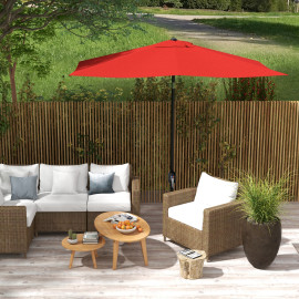 Parasol Illescas inclinable rectangulaire anti-UV 50+ rouge jardin terrasse