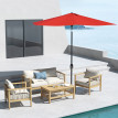 Parasol Illescas inclinable rectangulaire anti-UV 50+ rouge jardin terrasse