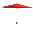 Parasol Illescas inclinable rectangulaire anti-UV 50+ rouge jardin terrasse