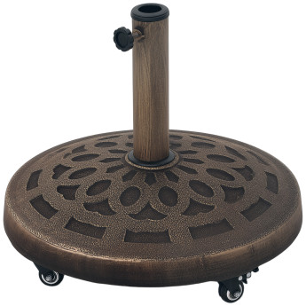 Pied de parasol Reedhollow lesté 21 kg mobile bronze pour mât 32/38/48 mm extérieur