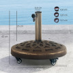 Pied de parasol Reedhollow lesté 21 kg mobile bronze pour mât 32/38/48 mm extérieur