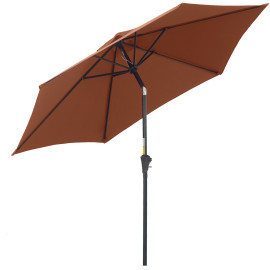 Parasol Sigibert Octogonal Inclinable Aluminium Café Protection UV Terrasse Jardin 260cm