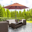 Parasol Sigibert Octogonal Inclinable Aluminium Café Protection UV Terrasse Jardin 260cm