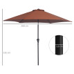 Parasol Sigibert Octogonal Inclinable Aluminium Café Protection UV Terrasse Jardin 260cm