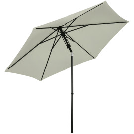 Parasol Taddeo Octogonal Inclinable 265cm Gris Clair Résistant Jardin Terrasse