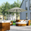 Parasol Taddeo Octogonal Inclinable 265cm Gris Clair Résistant Jardin Terrasse