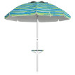 Parasol Jomeval Inclinable UV50+ Ø190 cm Bleu Vert Blanc avec Table Porte-Gobelets