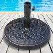 Pied de parasol Nerino base stable résine bronze décoratif 12 kg Ø44 cm